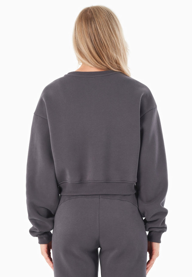 SILLIVIA Crop Sweatshirt Shadow Grey