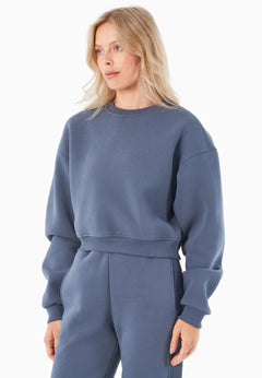 SILLIVIA Crop Sweatshirt Soft Indigo Blue