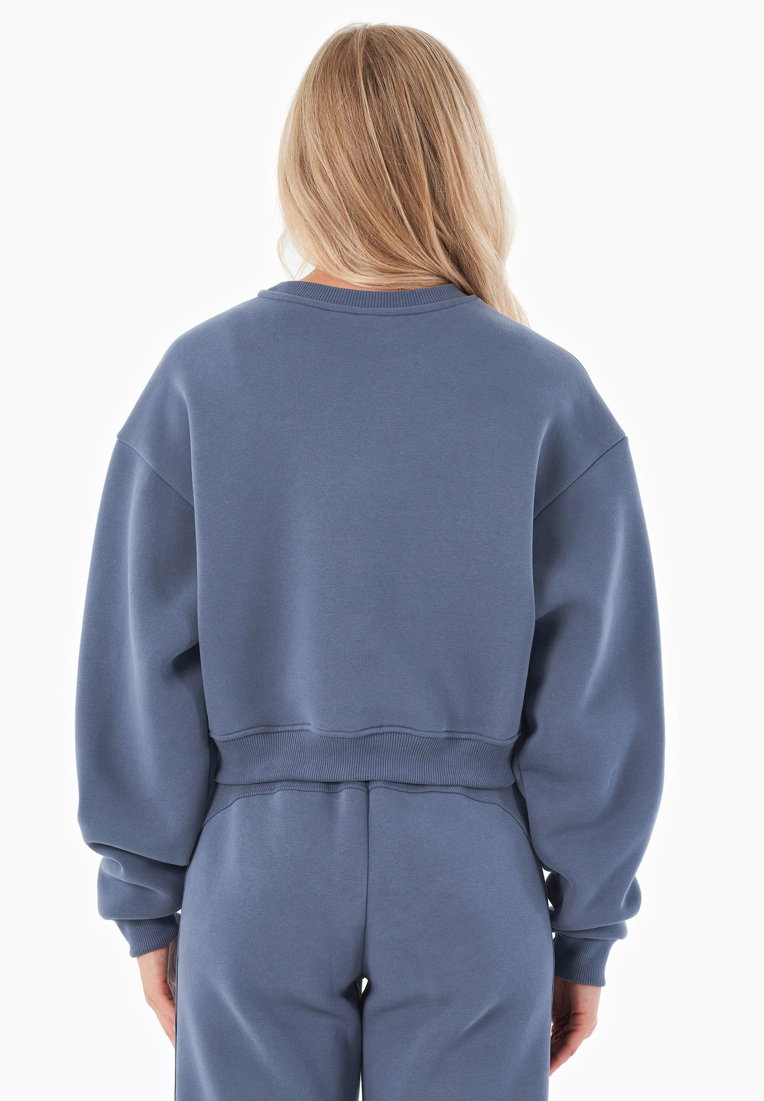 SILLIVIA Crop Sweatshirt Soft Indigo Blue