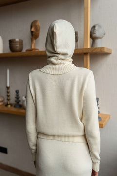 Women's Knitted Merino Winter Balaclava Hood