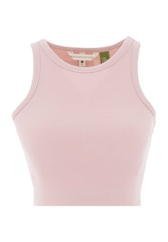 Sonnia Cropped Organic Cotton Rib Top Light Rose