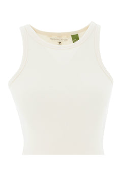 Sonnia Cropped Organic Cotton Rib Top Off White