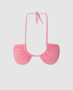 Strappy Bandeau Bikini Top Pink