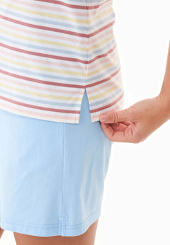 Steella Shorts Pyjama Set Multi Colour / Light Blue