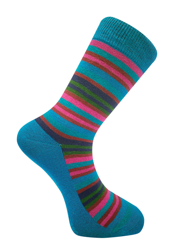 Stripe GOTS Organic Cotton Socks Blue