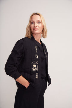 Aneto Padded Vest With Front Embroidery