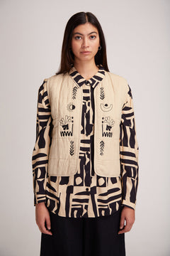 Aneto Padded Vest With Front Embroidery