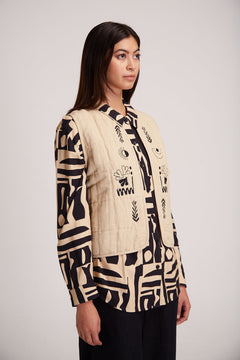 Aneto Padded Vest With Front Embroidery
