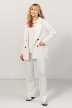 Forza Knitted Merino Blazer White