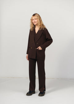 Galante Knitted Merino Waistcoat Chocolate