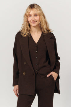 Forza Knitted Merino Blazer Chocolate