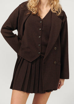 Galante Knitted Merino Waistcoat Chocolate