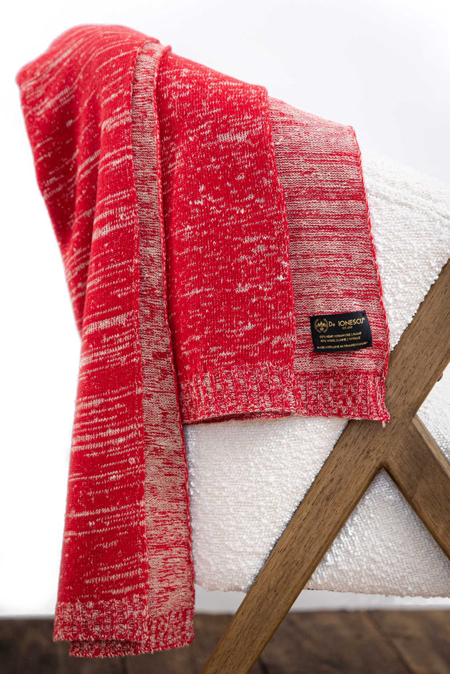 The Hemp & Wool Scarf  Red