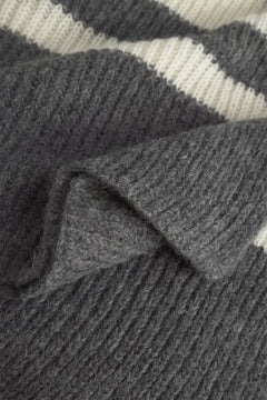 Knitted Alpaca Mix Scarf Grey