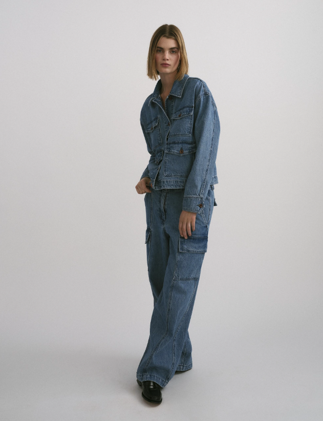 Meisho Jacket Jim Mid Marble Blue