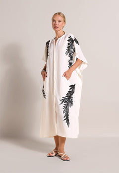 Serina Kaftan Dress Antique White