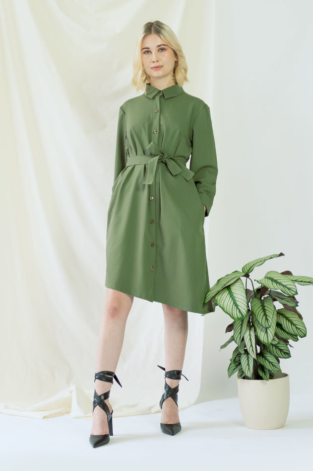 Zabel Dress Olive Green