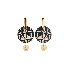 Forever Classic Wooden Logo Earrings Black/Gold