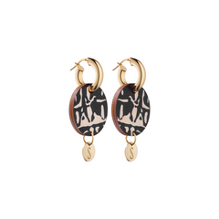 Forever Classic Wooden Logo Earrings Black/Gold