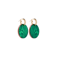 Forever Growing Wooden Earrings Green/Gold