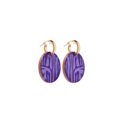 Forever Loving Wooden Earrings Lilac/Gold