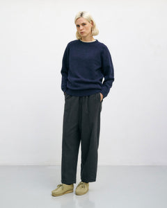Smiling Knit Sweatshirt Blue Melange