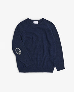 Smiling Knit Sweatshirt Blue Melange