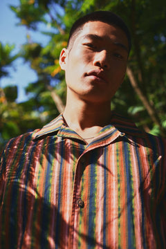 Spindrift Cotton Shirt Weave Stripe Green
