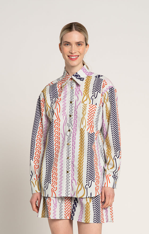 Csutak Oversized Poplin Shirt Braid Mint