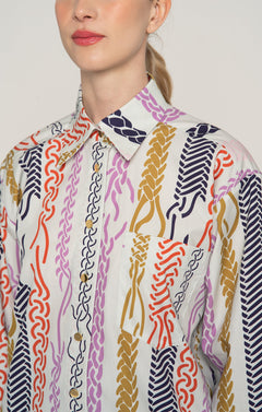 Csutak Oversized Poplin Shirt Braid Mint