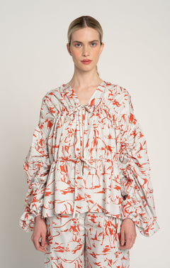 Gulyas Voluminous Sleeve Blouse Horsemen Mint