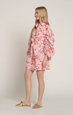 Nyereg Voluminous Sleeve Shirt Dress Horsemen Pink