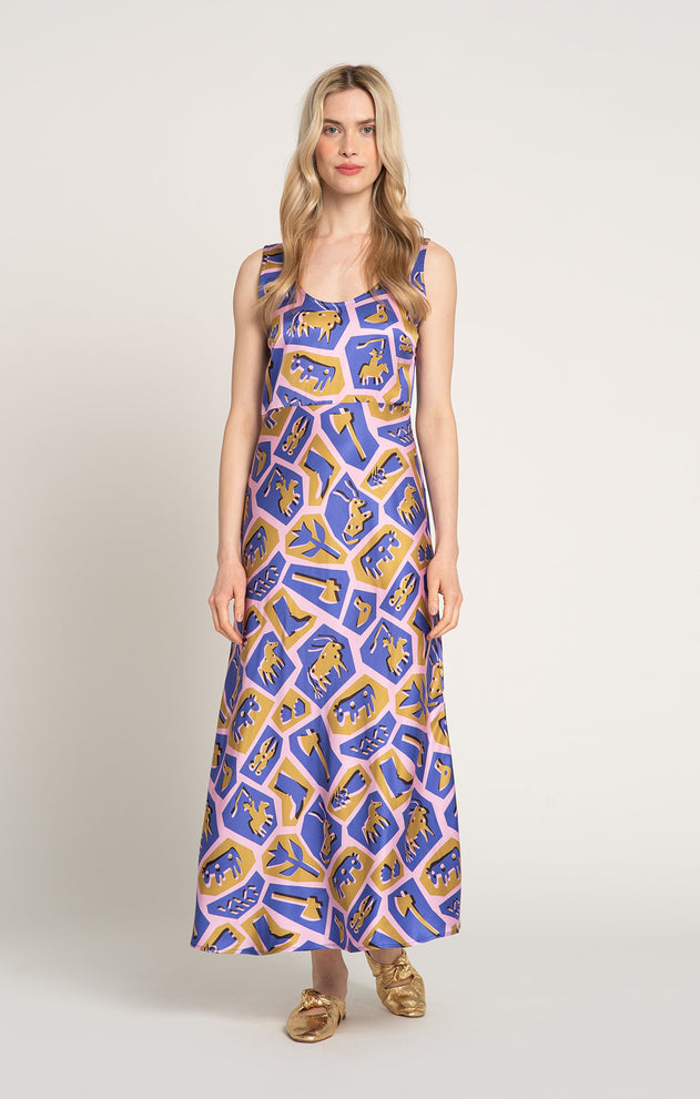 Panyva Sleeveless Midi Dress Totem Pink