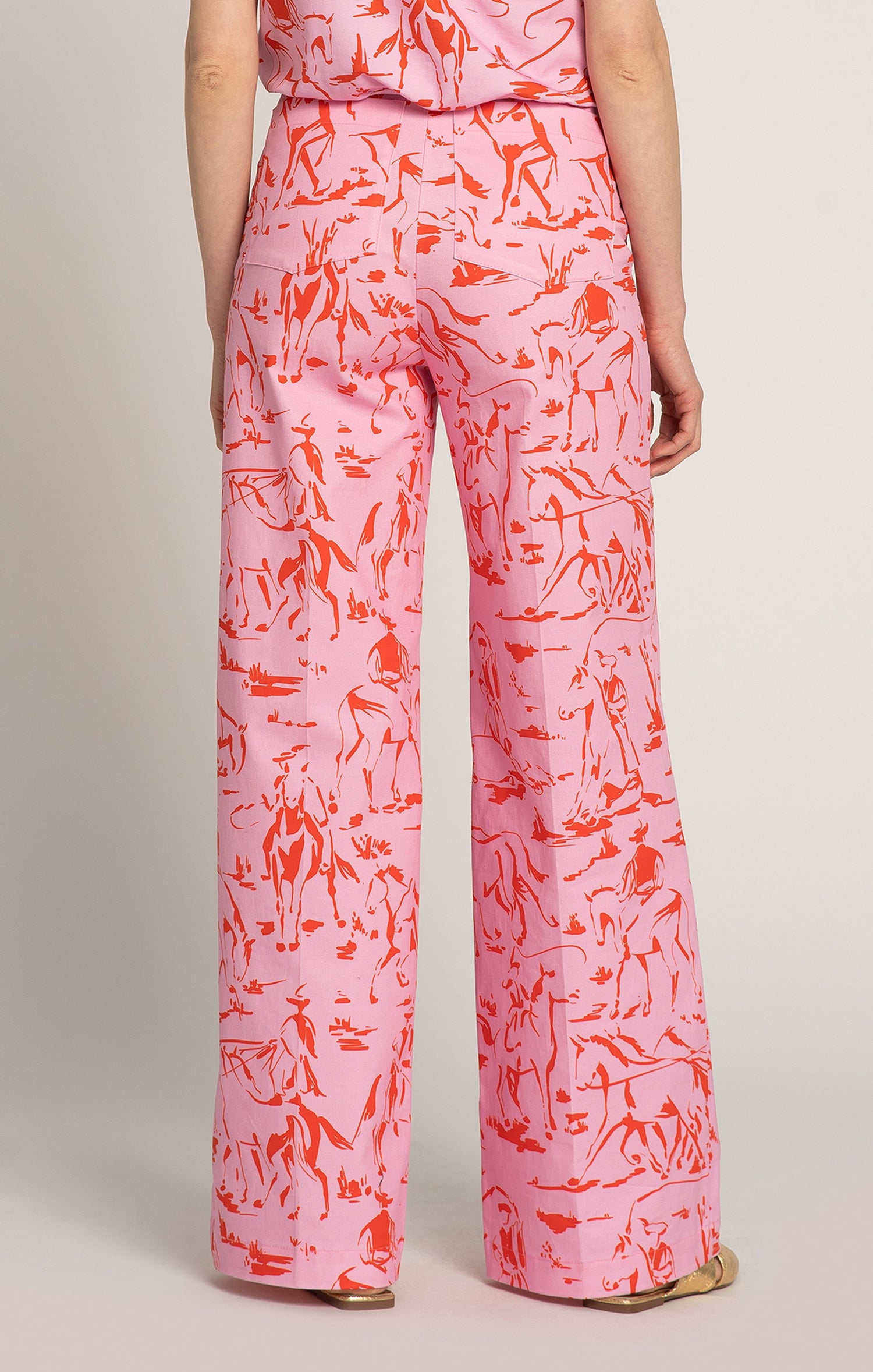 Pejko Flared Trousers Horsemen Pink