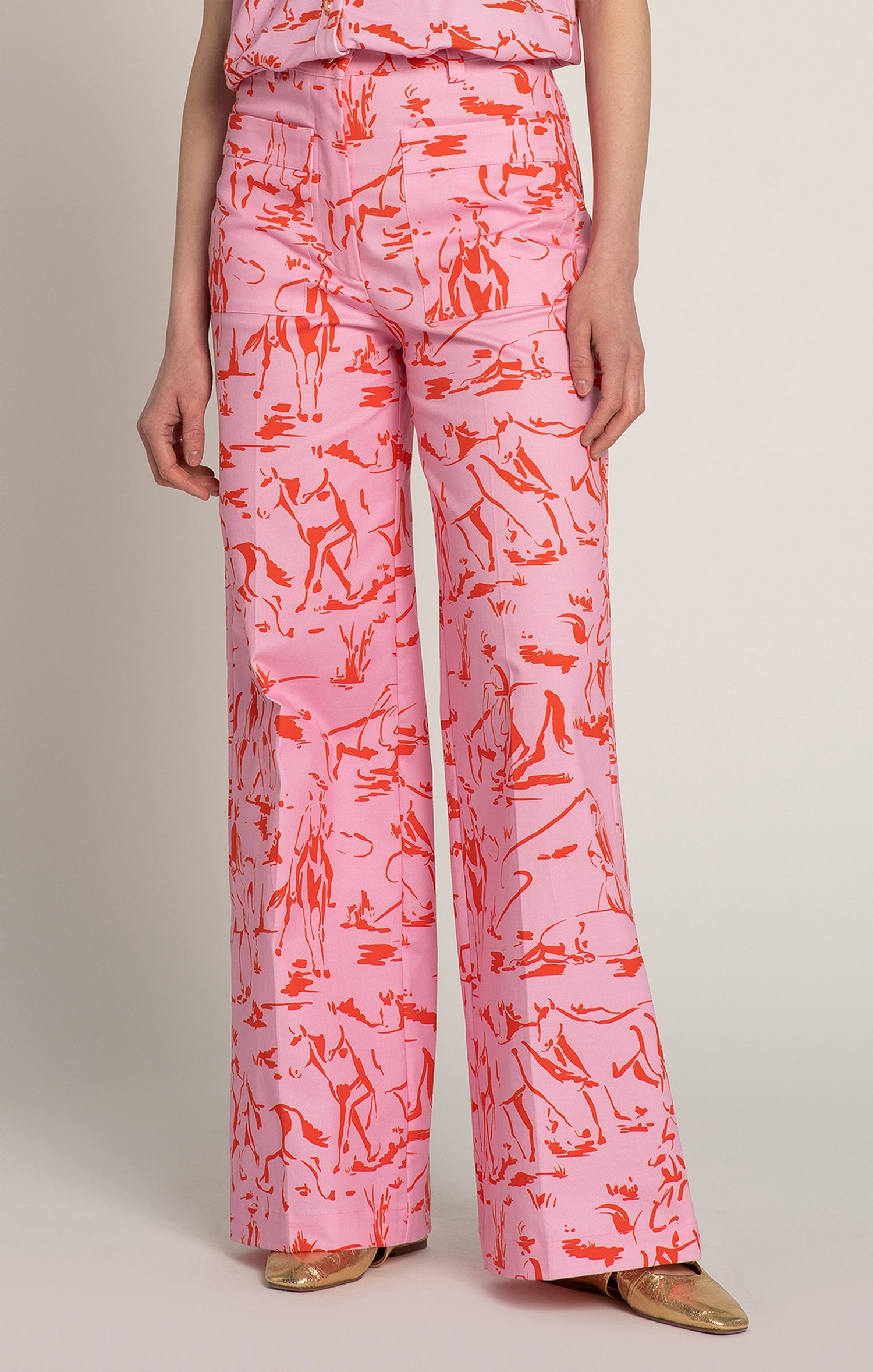 Pejko Flared Trousers Horsemen Pink