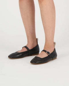 Mother Ballerinas Black Leather