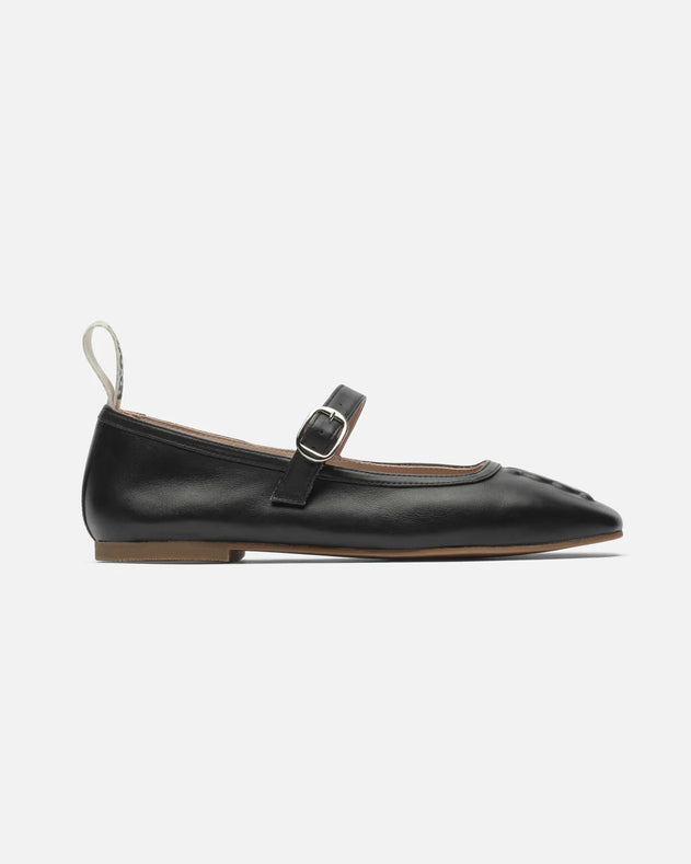 Mother Ballerinas Black Leather