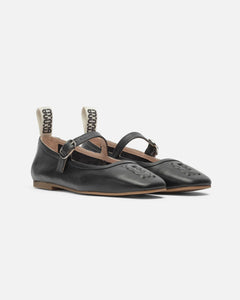 Mother Ballerinas Black Leather