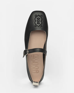 Mother Ballerinas Black Leather