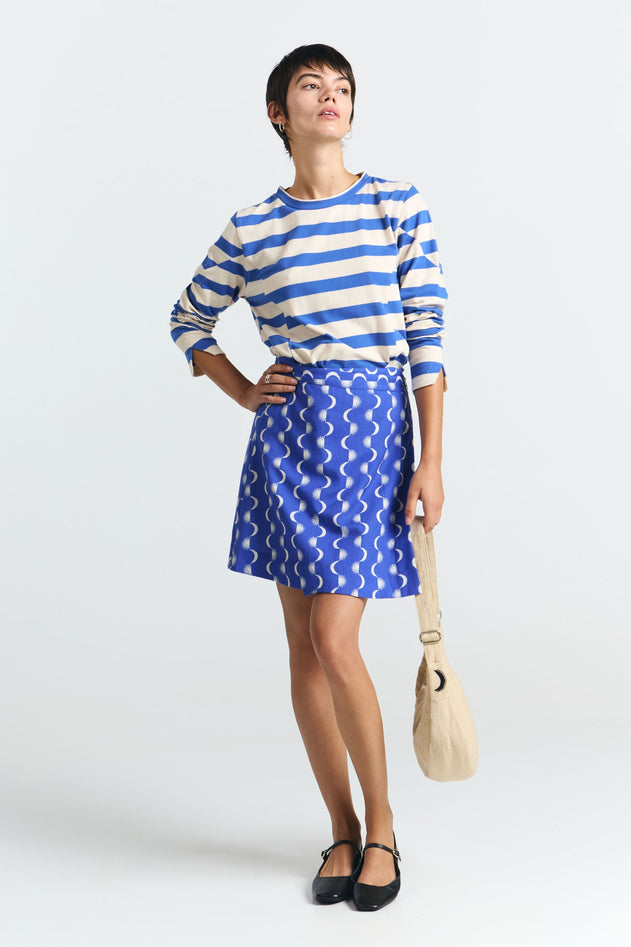 Polo Skirt Blue Moon Print