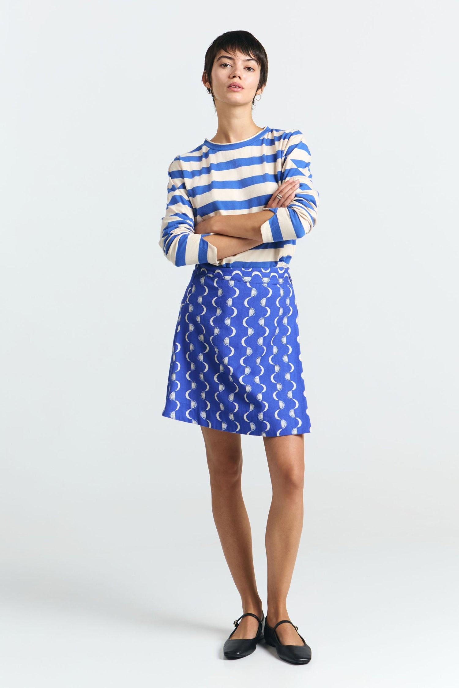 Polo Skirt Blue Moon Print