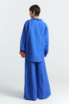 Iya Linen Blend Shirt Klein Blue