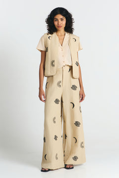 Randa Pants Embroidered Beige