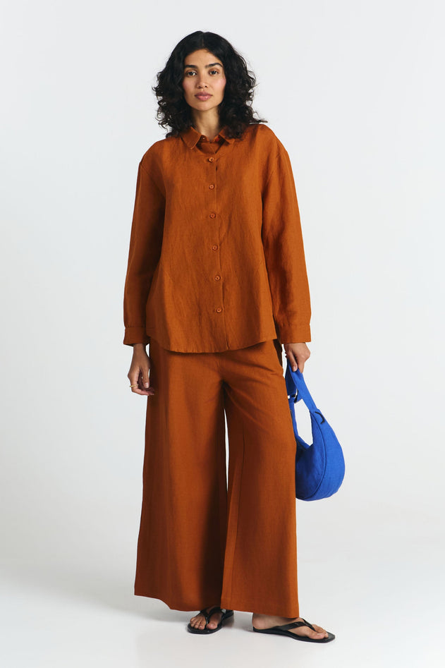 Iya Linen Blend Shirt Clay