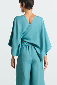 Bauta Wrap Blouse Blue