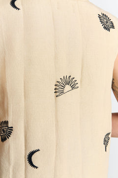 Aneto Padded Vest With Front Embroidery