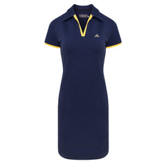Pique Polo Dress Navy Blue