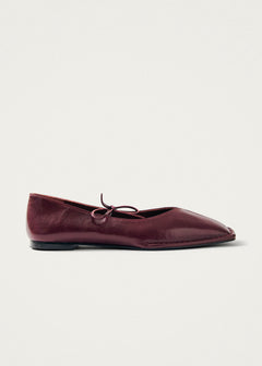 Sway Leather Ballet Flats Burgundy