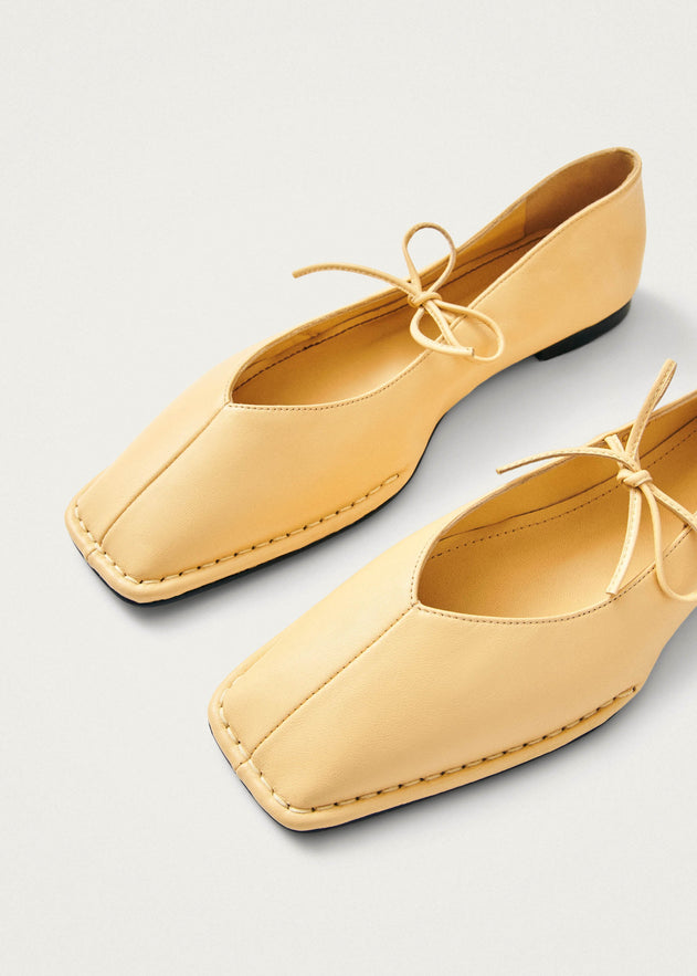 Sway Leather Ballet Flats Yellow Vanilla