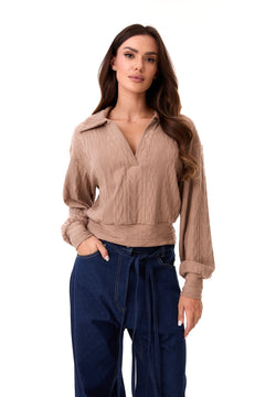 Bonnie Cable Knit Sweater Caramel
